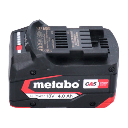 Jeu de batteries Metabo 2x batterie Li-Power 18 V 4,0 Ah CAS Li-Ion (2x 625027000) avec indicateur de niveau de charge