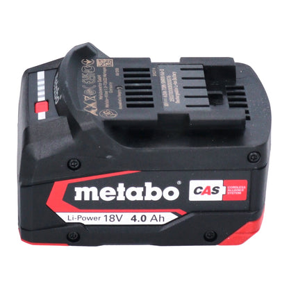 Jeu de batteries Metabo 4x pack de batteries Li-Power 18 V 4,0 Ah CAS Li-Ion (4x 625027000) avec indicateur de niveau de charge