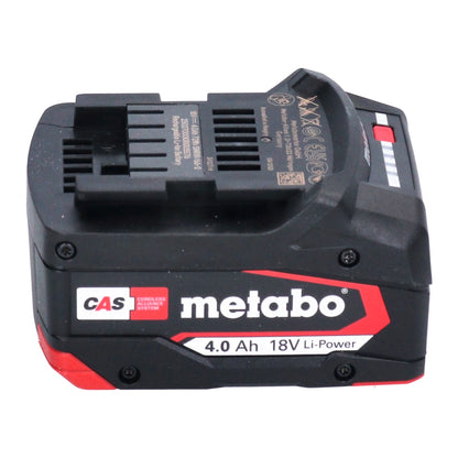 Kit de base Metabo 4x batterie Li-Power 18 V 4,0 Ah CAS Li-Ion (4x 625027000) + chargeur rapide ASC 145 (627378000)