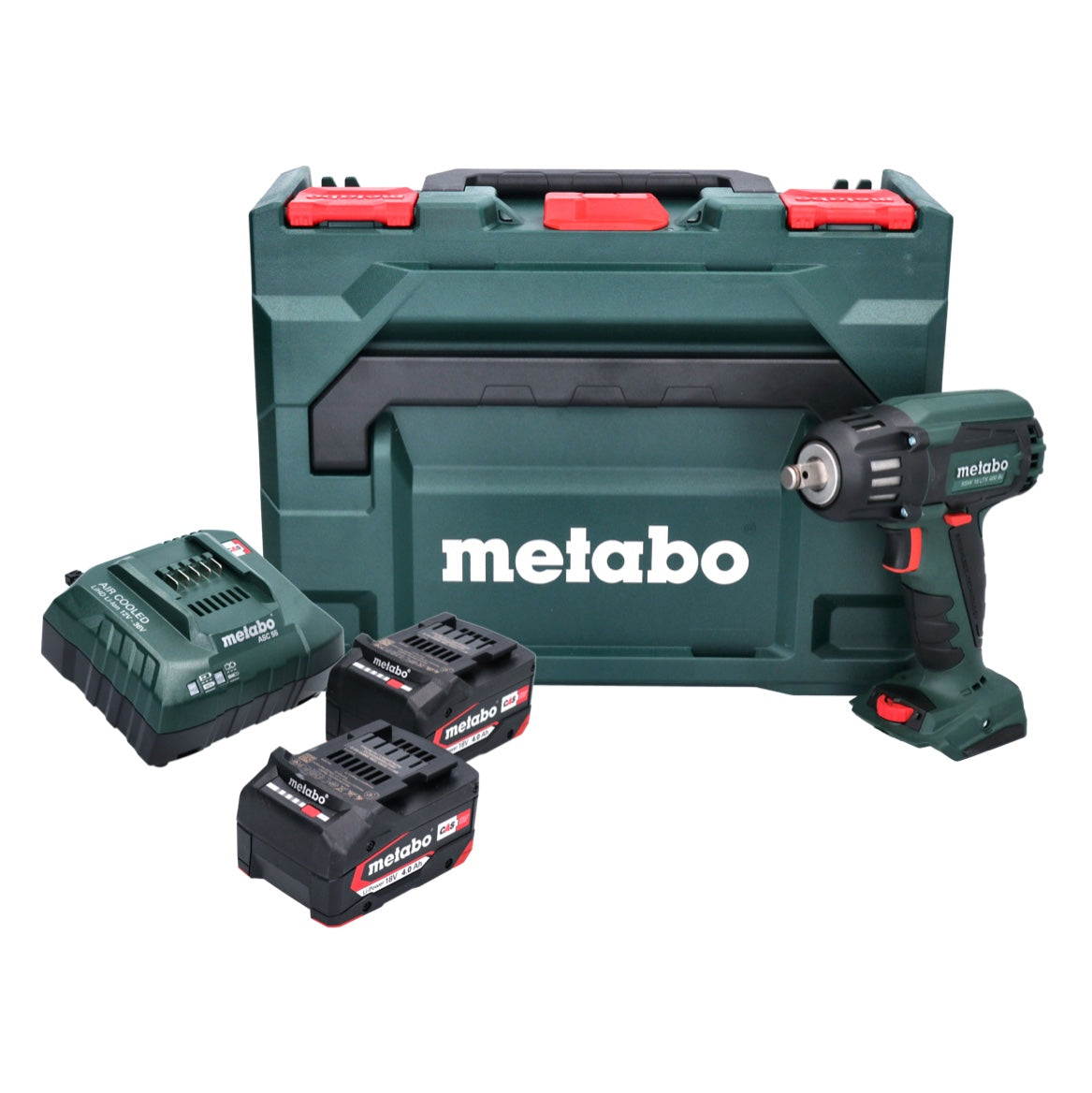 Visseuse à chocs sans fil Metabo SSW 18 LTX 400 BL 18 V 400 Nm 1/2" (602205500) sans balais + 2x batterie 4,0 Ah + chargeur + métaBOX