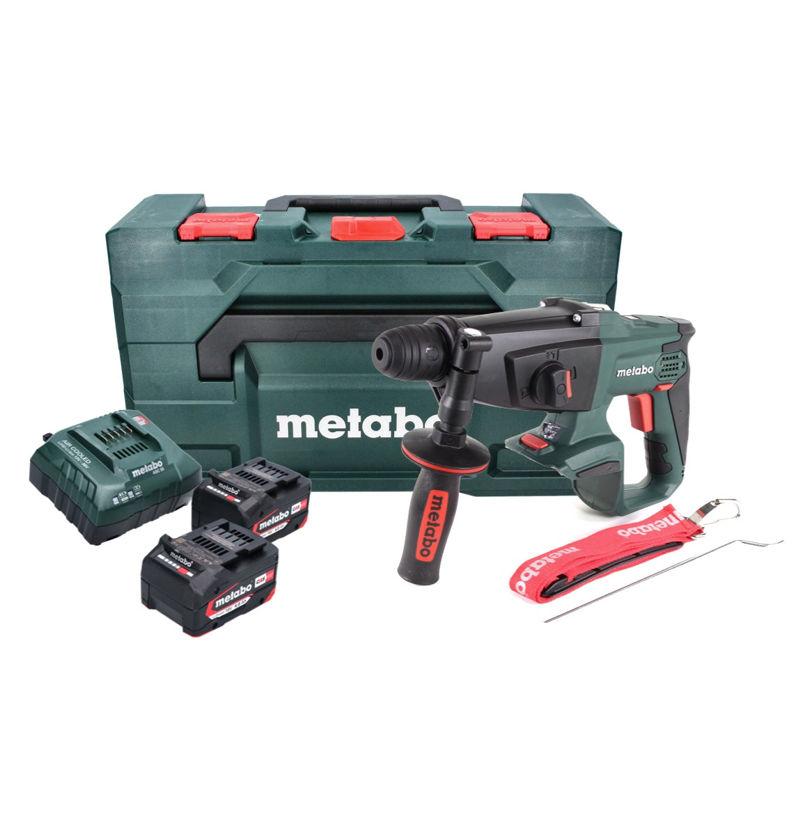 Marteau combiné à batterie Metabo KHA 18 LTX 18 V 2,2 J SDS Plus (600210500) + 2x batterie 4,0 Ah + chargeur + métaBOX