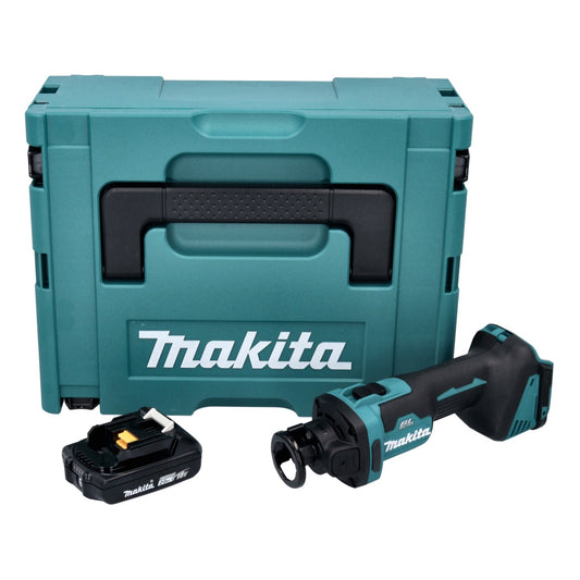 Makita DCO 181 A1J Akku Rotationsschneider 18 V 32000 U/min Brushless + 1x Akku 2,0 Ah + Makpac - ohne Ladegerät