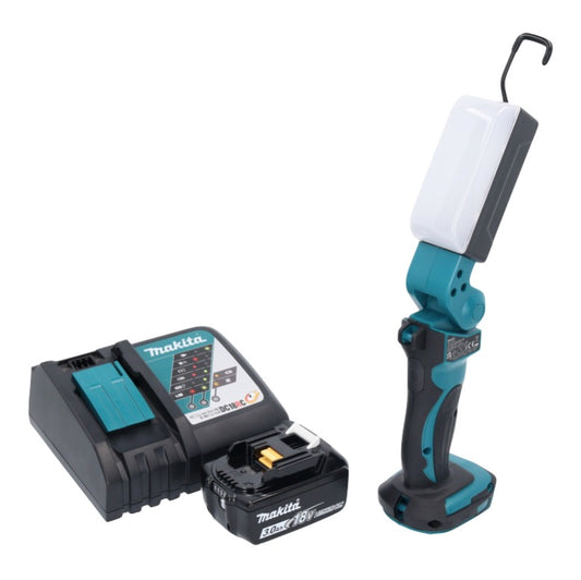 Makita DML 801 RF1 X Lampe de travail LED sur batterie 18 V 240 lm + diffuseur + 1x batterie 3,0 Ah + chargeur