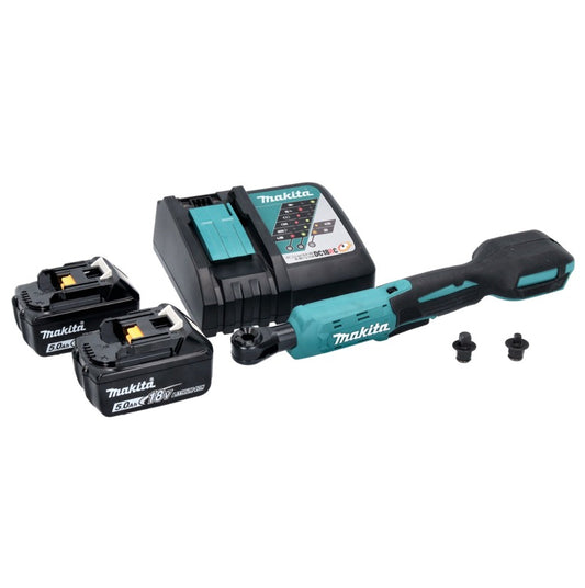 Makita DWR 180 RT Akku Ratschenschrauber 18 V 47,5 Nm 1/4" 3/8" + 2x Akku 5,0 Ah + Ladegerät