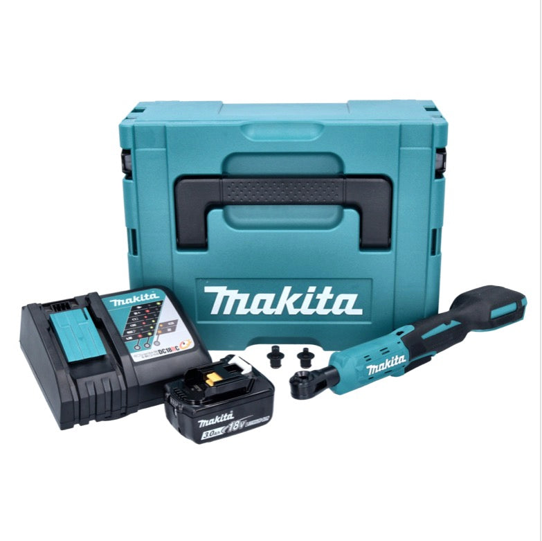 Makita DWR 180 RF1J visseuse à cliquet sans fil 18 V 47,5 Nm 1/4" 3/8" + 1x batterie 3,0 Ah + chargeur + Makpac