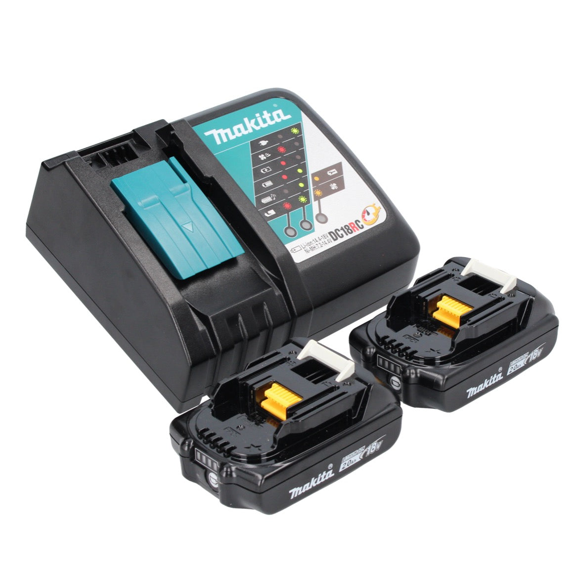 Makita DMR 107 RA Radio de chantier à batterie 7,2 - 18 V + 2x batteries 2,0 Ah + chargeur