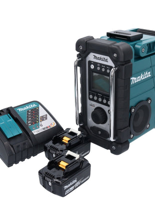 Makita DMR 107 RG radio de obra con batería 7,2 - 18 V + 2x baterías 6,0 Ah + cargador