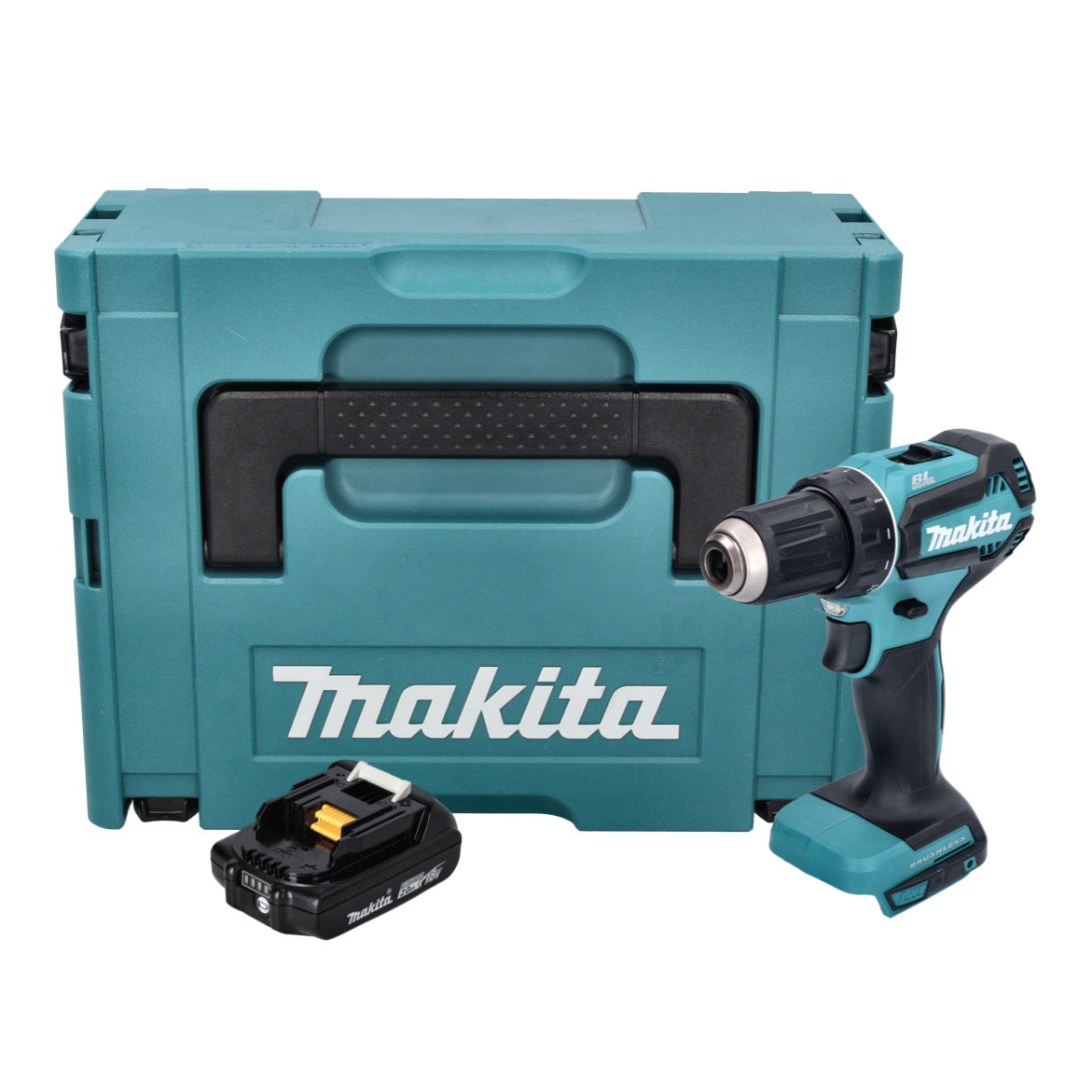 Makita DDF 485 A1J perceuse-visseuse sans fil 18 V 50 Nm sans balais + 1x batterie 2,0 Ah + Makpac - sans chargeur