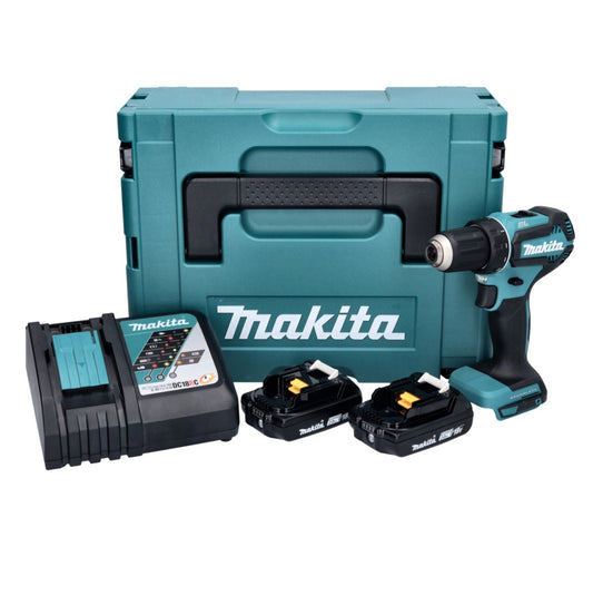 Makita DDF 485 RAJ perceuse-visseuse sans fil 18 V 50 Nm sans balais + 2x batteries 2,0 Ah + chargeur + Makpac