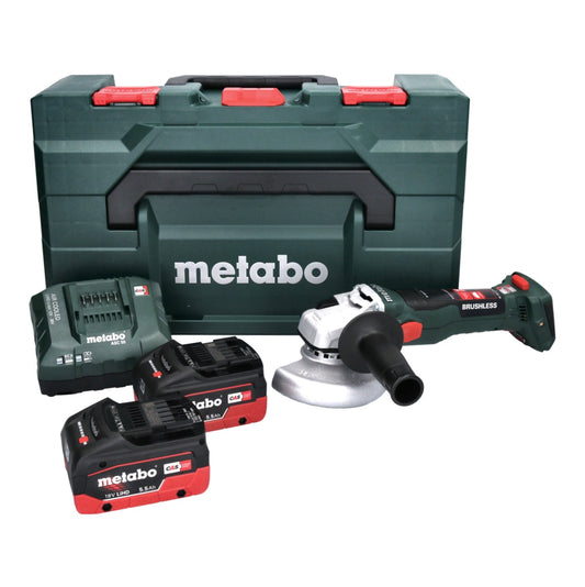 Metabo W 18 LT BL 11-125 Akku Winkelschleifer 18 V 125 mm ( 613052840 ) Brushless + 2x Akku 5,5 Ah + Ladegerät + metaBOX - Toolbrothers