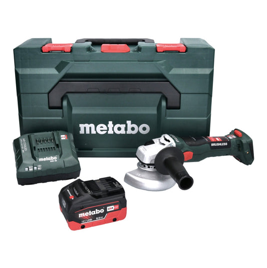 Metabo W 18 LT BL 11-125 Akku Winkelschleifer 18 V 125 mm Brushless + 1x Akku 8,0 Ah + Ladegerät + metaBOX - Toolbrothers