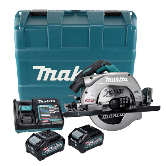 Makita HS 009 GM201 scie circulaire à main à batterie XGT 40 V max. 235 mm sans balais + 2x batteries 4,0 Ah + chargeur + coffret