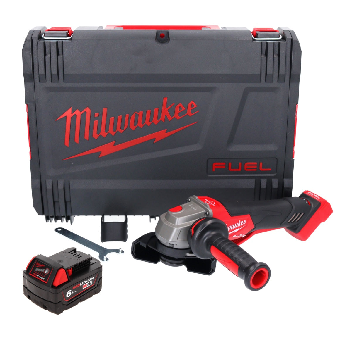 Milwaukee M18 FSAGV115XPDB-601X Akku Winkelschleifer 18 V 115 mm Brushless + 1x Akku 6,0 Ah + HD Box - ohne Ladegerät