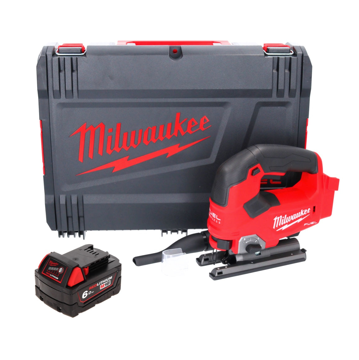 Scie sauteuse à batterie Milwaukee M18 FJS-601X 18 V course 25 mm sans balais + 1x batterie 6,0 Ah + boîtier HD - sans chargeur