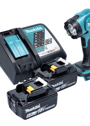 Makita DEADML815RG Lampe portative sans fil LED 160 lm 14,4 - 18V + 2x Batteries 6,0Ah + Chargeur