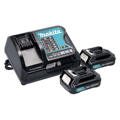 Makita HP 333 DSAX1 perceuse à percussion sans fil 12 V 30 Nm + 2 batteries 2,0 Ah + chargeur + jeu d'embouts et de forets 74 pièces + mallette