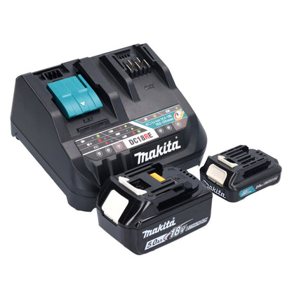 Makita DF 333 DNX12 Akku Bohrschrauber 12 V 30 Nm + 1x Akku 2,0 Ah + 1x Akku 18 V 5,0 Ah + Ladegerät + Makpac