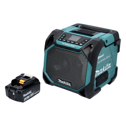 Makita DMR 203 M1 Enceinte Bluetooth 12 V 18 V IP64 + 1x batterie 4,0 Ah - sans chargeur