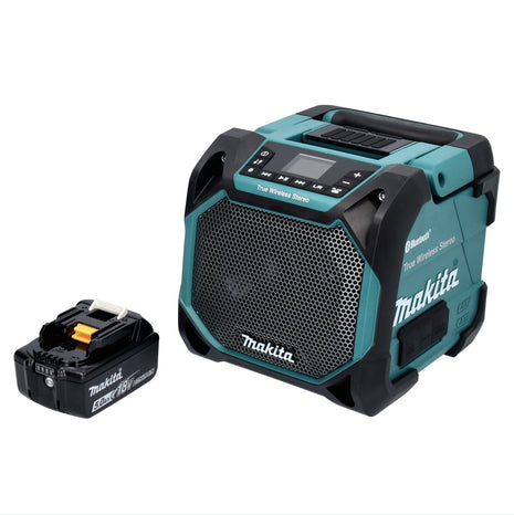 Makita DMR 203 T1 Altavoz Bluetooth 12 V 18 V IP64 + 1x batería 5,0 Ah - sin cargador