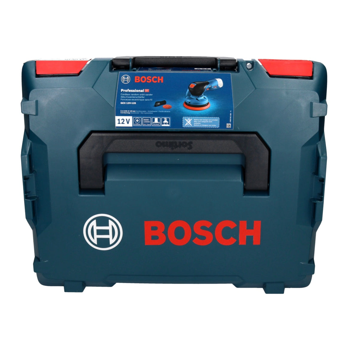 Bosch GEX 12V-125 Professional Akku Exzenterschleifer 12 V 125 mm Brushless + 2x Akku 6,0 Ah + Ladegerät + L-Boxx - Toolbrothers