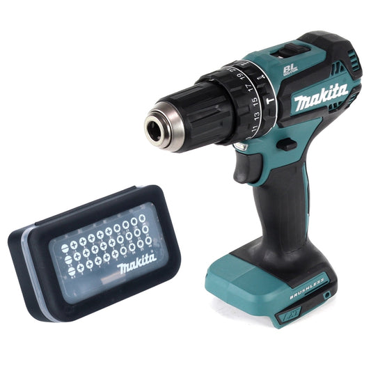 Makita DHP 485 Z Perceuse à percussion sans fil 18 V 50 Nm sans balais + jeu d'embouts 31 pièces (D-30667)