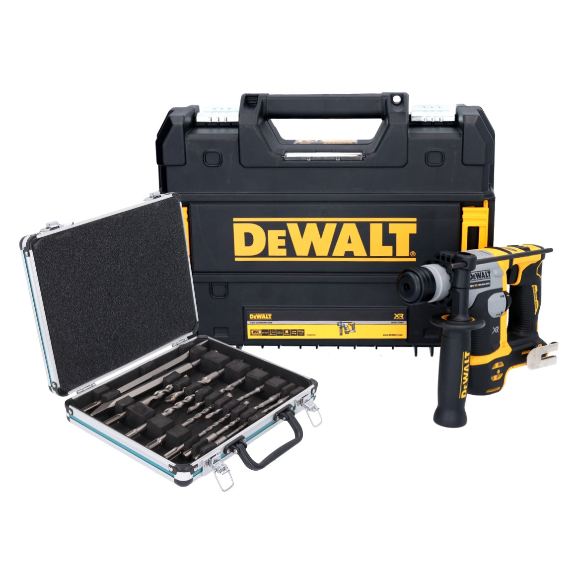 Marteau perforateur sans fil DeWalt DCH 172 NT 18 V 1,4 J SDS plus sans balais + jeu de 13 perceuses et burins + TSTAK - sans batterie, sans chargeur