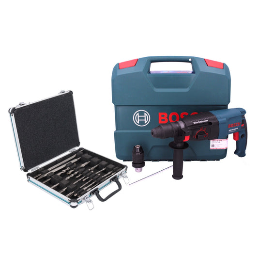 Bosch GBH 2-26 DFR Professional Bohrhammer 800 W 2,7 J SDS plus + Wechselbohrfutter + 13 tlg. Bohrer und Meißel Set + Koffer