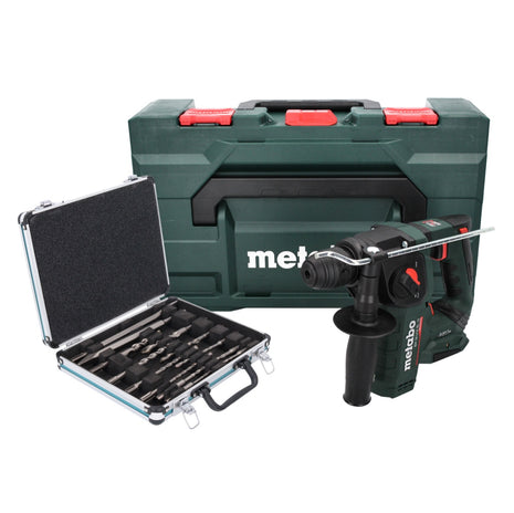 Metabo BH 18 LTX BL 16 Akku Bohrhammer 18 V 1,3 J SDS plus Brushless + 13 tlg. Bohrer und Meißel Set + MetaBOX - ohne Akku, ohne Ladegerät