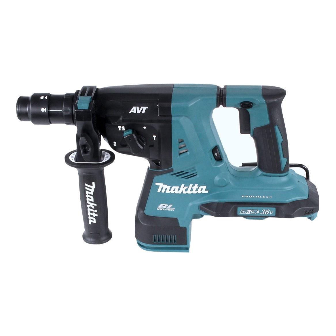 Makita DHR 281 ZJ Akku Bohrhammer 36 V ( 2x 18 V ) 2,8 J SDS Plus Brushless + 13 tlg. Bohrer und Meißel Set + Makpac - ohne Akku, ohne Ladegerät