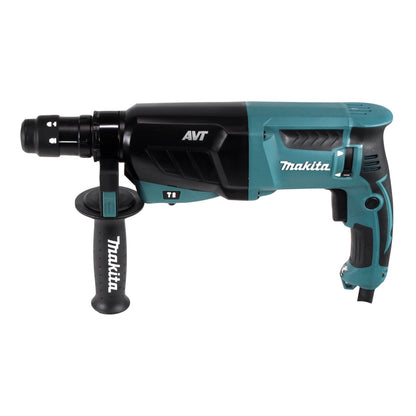 Makita HR 2631 FTJ Kombihammer 800 W 2,4 J SDS Plus + Schnellspannbohrfutter + 13 tlg. Bohrer und Meißel Set + Makpac