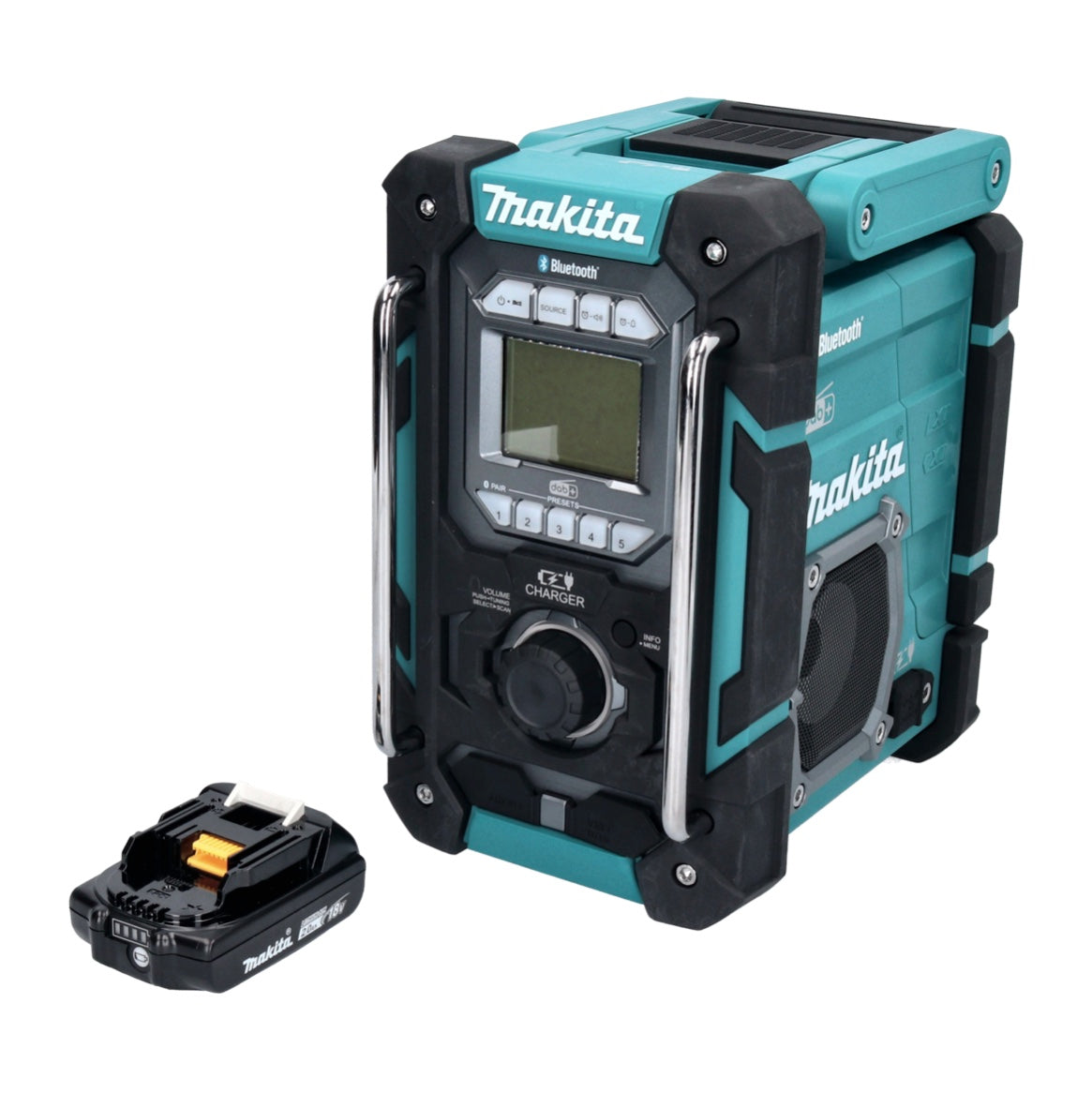 Radio de chantier à batterie Makita DMR 301 A1 12 V max. - 18 V DAB / DAB+ / Bluetooth + 1x batterie 2,0 Ah - sans chargeur