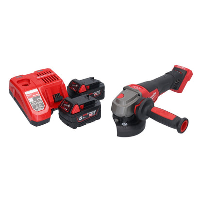 Meuleuse d'angle sur batterie Milwaukee M18 FSAGV115XPDB-502 18 V 115 mm sans balais + 2x batteries 5,0 Ah + chargeur