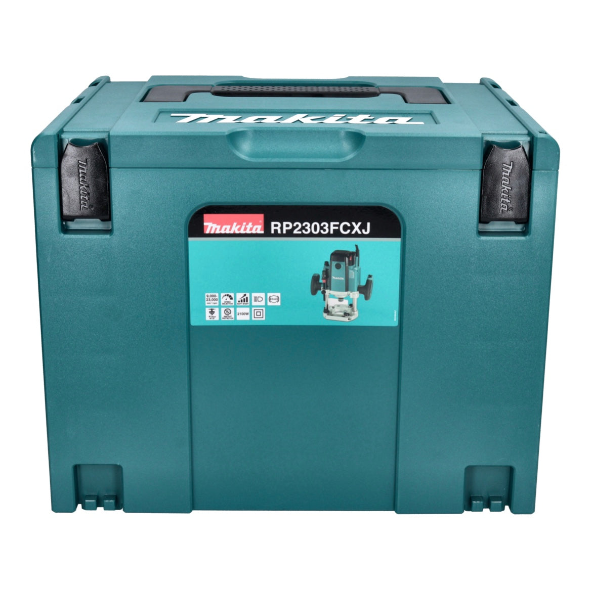 Défonceuse Makita RP 2303 FCXJ 2100 watts course 70 mm + butée + jeu de fraises 15 pièces + Makpac