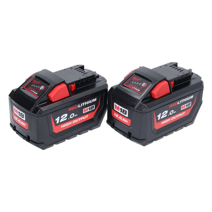 Milwaukee M18 HB12 High Output Akku Set 2x 18 V 12,0 Ah / 12000 mAh Li-Ion ( 2x 4932464260 ) mit Ladestandsanzeige - Toolbrothers