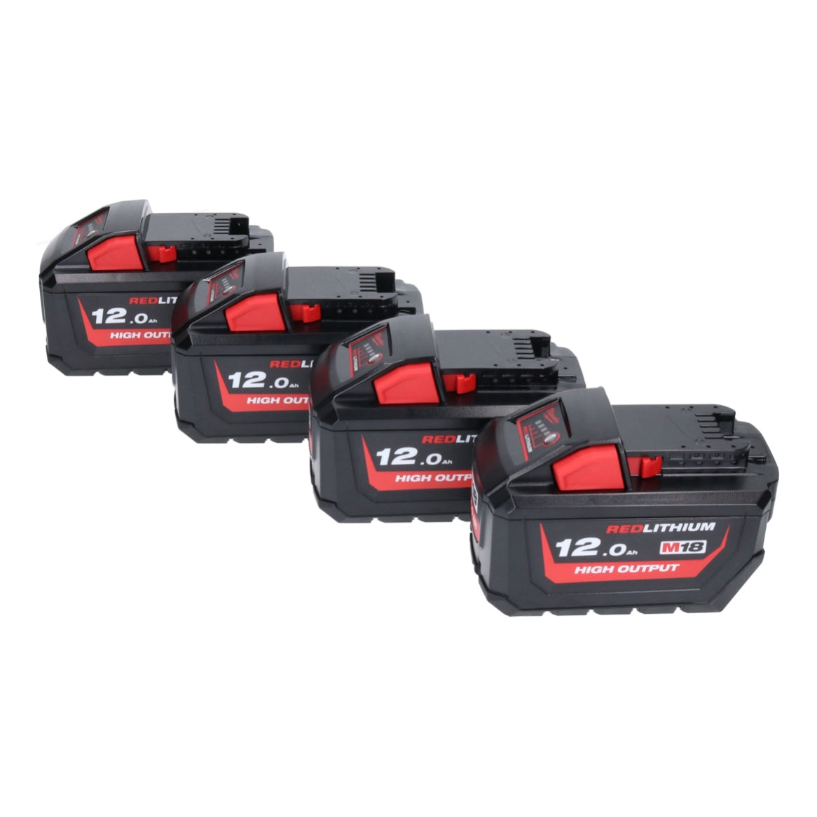 Milwaukee M18 NRG-1204 Akku Starter Set 4x 18 V 12,0 Ah / 12000 mAh Li-Ion Akku ( 4x 4932464260 ) + M12-18 FC Schnell Ladegerät ( 4932451079 ) - Toolbrothers