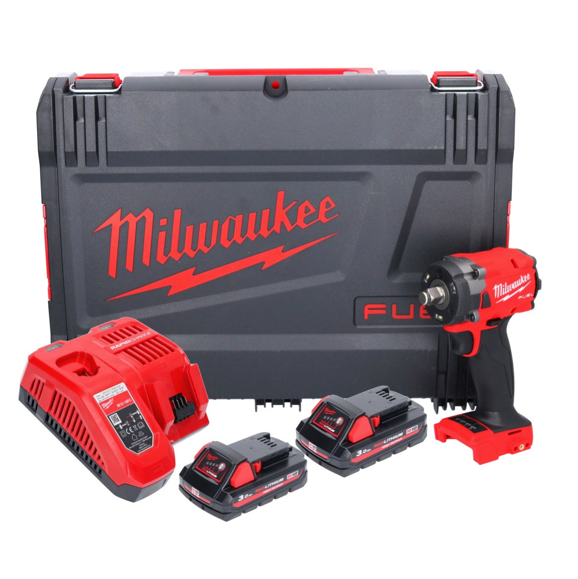 Clé à chocs sans fil Milwaukee M18 FIW2F12-302X 18 V 339 Nm 1/2" brushless + 2x batterie 3,0 Ah + chargeur + boîtier HD