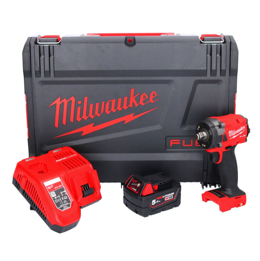 Clé à chocs sans fil Milwaukee M18 FIW2F12-501X 18 V 339 Nm 1/2" brushless + 1x batterie 5,0 Ah + chargeur + boîtier HD