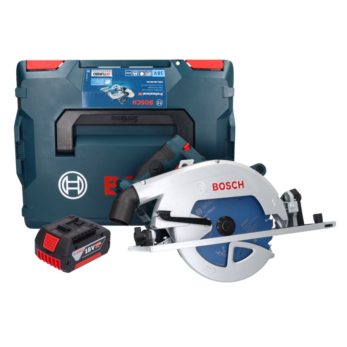 Bosch GKS 18V-68 GC Professional Akku Handkreissäge 18 V 190 mm Biturbo Brushless + 1x Akku 5,0 Ah + L-BOXX - ohne Ladegerät