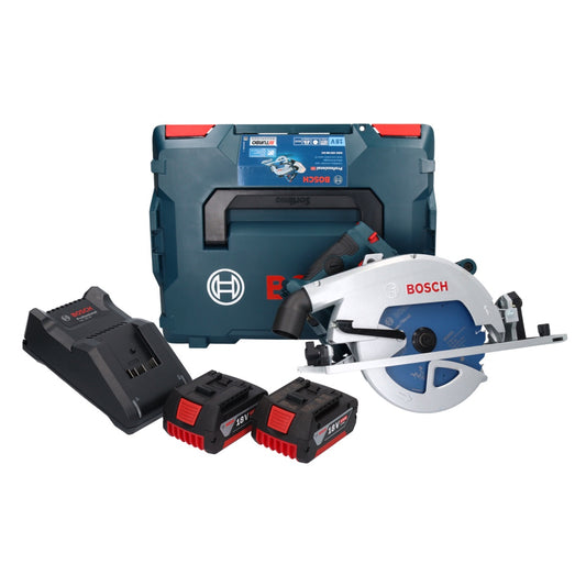 Scie circulaire sans fil Bosch GKS 18V-68 GC Professional 18 V 190 mm Biturbo Brushless + 2x batteries 5,0 Ah + chargeur + L-BOXX