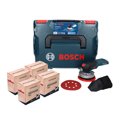 Bosch GEX 18V-125 Ponceuse excentrique professionnelle sur batterie 18 V 125 mm sans balais + 4x set de ponçage Toolbrothers TURTLE + L-BOXX - sans batterie, sans chargeur