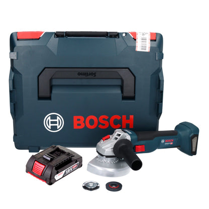 Meuleuse d'angle sans fil Bosch GWS 18V-10 Professional 18 V 125 mm sans balais + 1x batterie 2,0 Ah + L-Boxx - sans chargeur