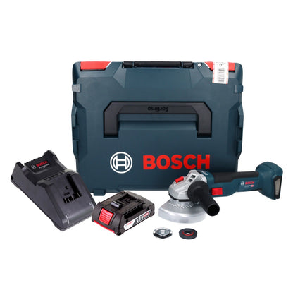 Bosch GWS 18V-10 Professional Akku Winkelschleifer 18 V 125 mm Brushless + 1x Akku 2,0 Ah + Ladegerät + L-Boxx