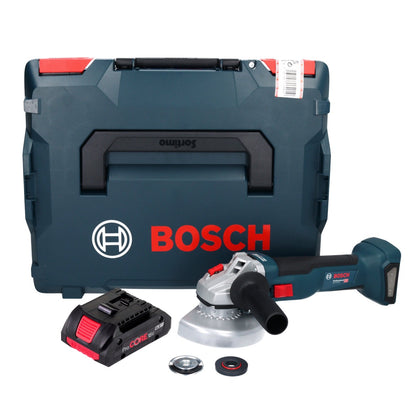 Meuleuse d'angle sans fil Bosch GWS 18V-10 Professional 18 V 125 mm sans balais + 1x batterie ProCORE 4,0 Ah + L-Boxx - sans chargeur