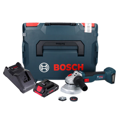 Meuleuse d'angle sans fil Bosch GWS 18V-10 Professional 18 V 125 mm sans balais + 1 batterie ProCORE 4,0 Ah + chargeur + L-Boxx