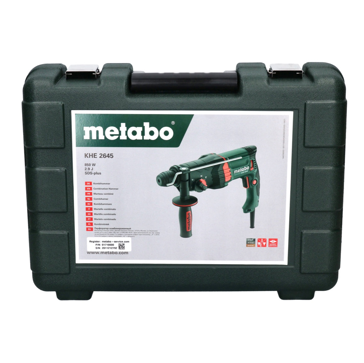 Metabo KHE 2645 Kombihammer 850 W 2,9 J SDS plus + Koffer ( 601710500 ) - Toolbrothers