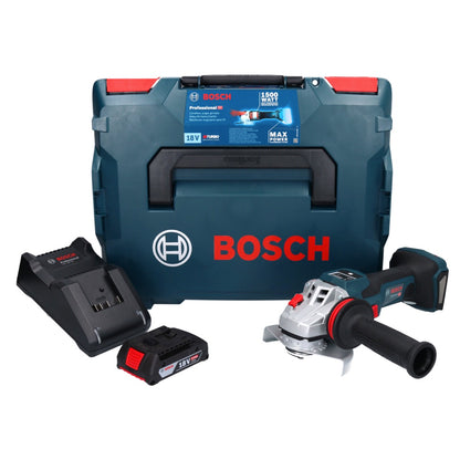 Meuleuse d'angle sur batterie Bosch GWS 18V-15 SC Professional 18 V 125 mm sans balais + 1x batterie 2,0 Ah + chargeur + L-BOXX