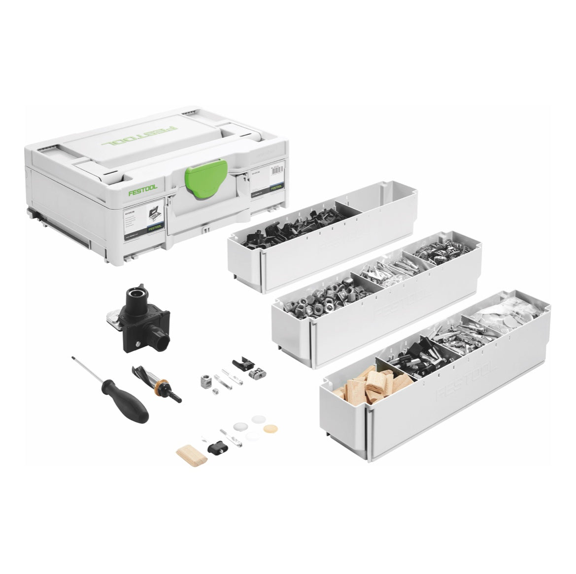 Festool DF 500 Q-Plus Dübelfräse 420 W 4 - 10 mm + Systainer ( 576413 ) + KV-SYS D8 DOMINO Verbinder Sortiment ( 576797 ) - Toolbrothers