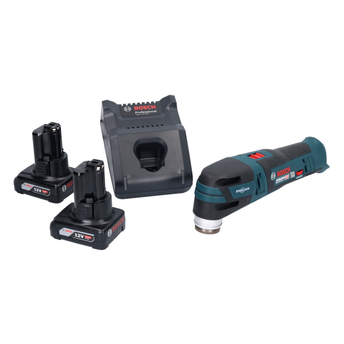 Bosch GOP 12V-28 Professional Batterie Multi Cutter Starlock Brushless + 2x batteries 6,0 Ah + chargeur