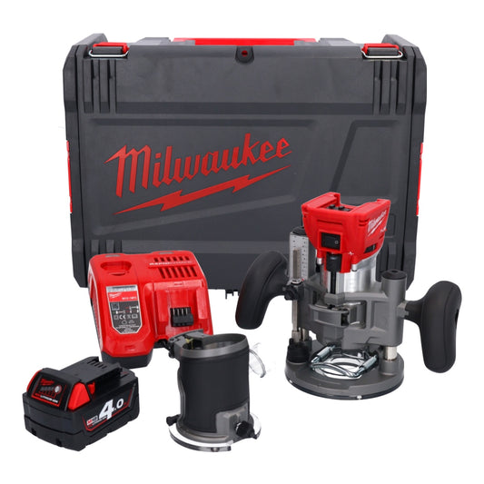 Milwaukee M18 FTR-401X Akku Fräse 18 V Brushless + 1x Akku 4,0 Ah + Ladegerät + Fräsmodule + HD Box