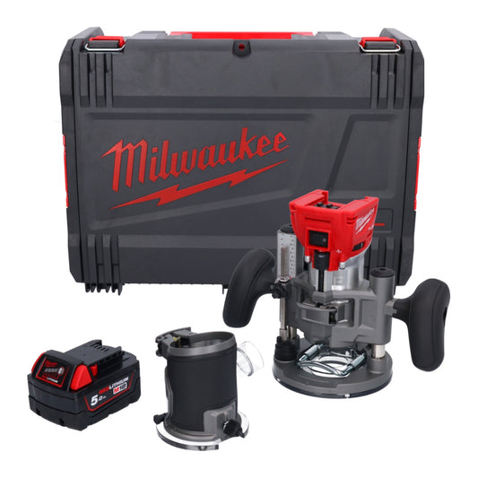 Fraiseuse à batterie Milwaukee M18 FTR-501X 18 V brushless + 1x batterie 5,0 Ah + modules de fraisage + boîtier HD - sans chargeur